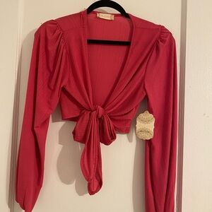 Long sleeve wrap top